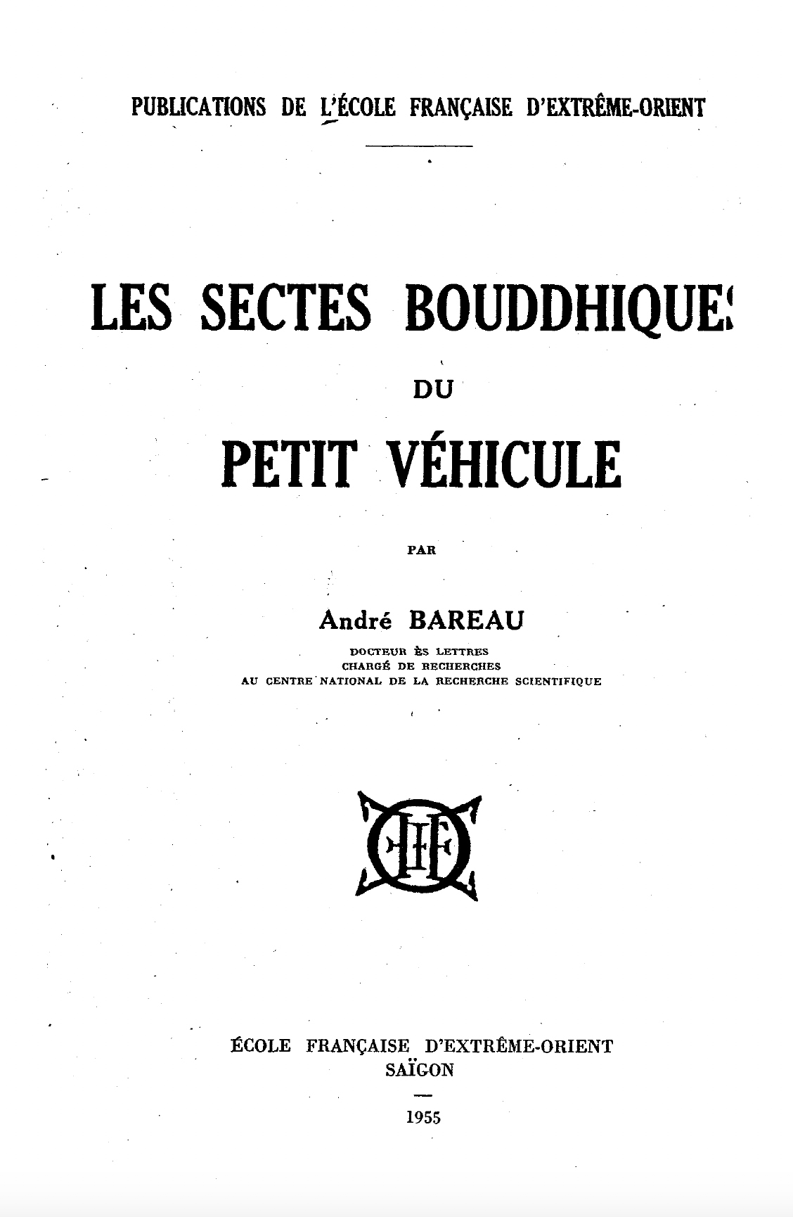 Les Sectes Bouddhiques du Petit Vehicule-front.jpg