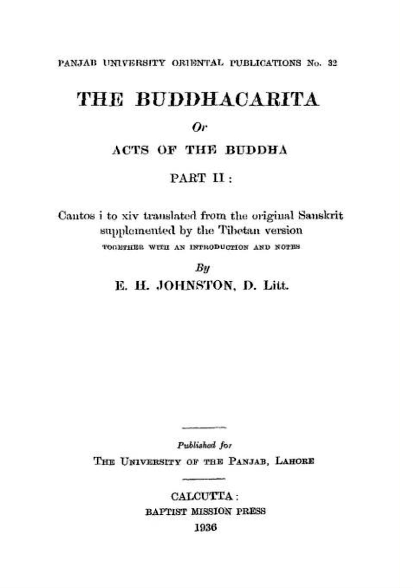 The Buddhacarita or Acts of the Buddha Part 2 1936-front.jpg