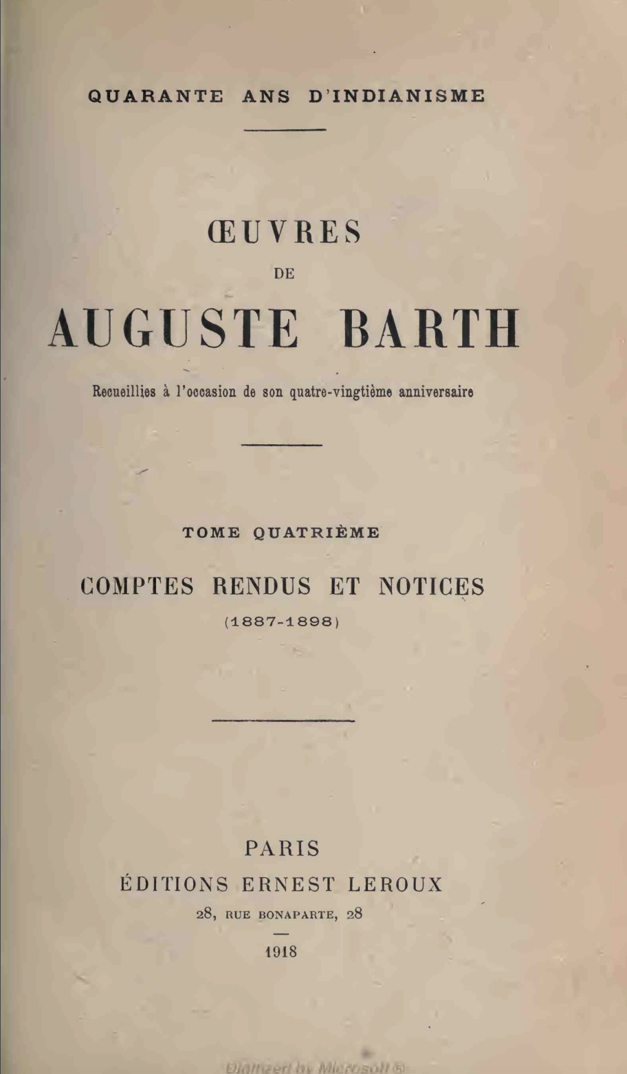 Œuvres de Auguste Barth Vol 4-front.jpg
