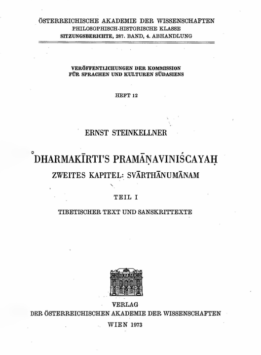 Dharmakirtis Pramanaviniscayah 1973-front.jpg