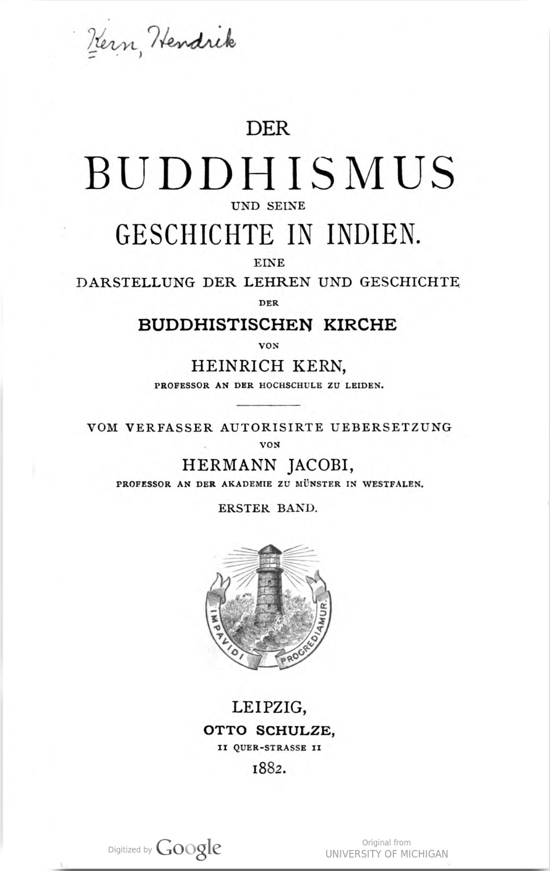 Der Buddhismus und seine Geschichte in Indien Vol 1-front.jpg