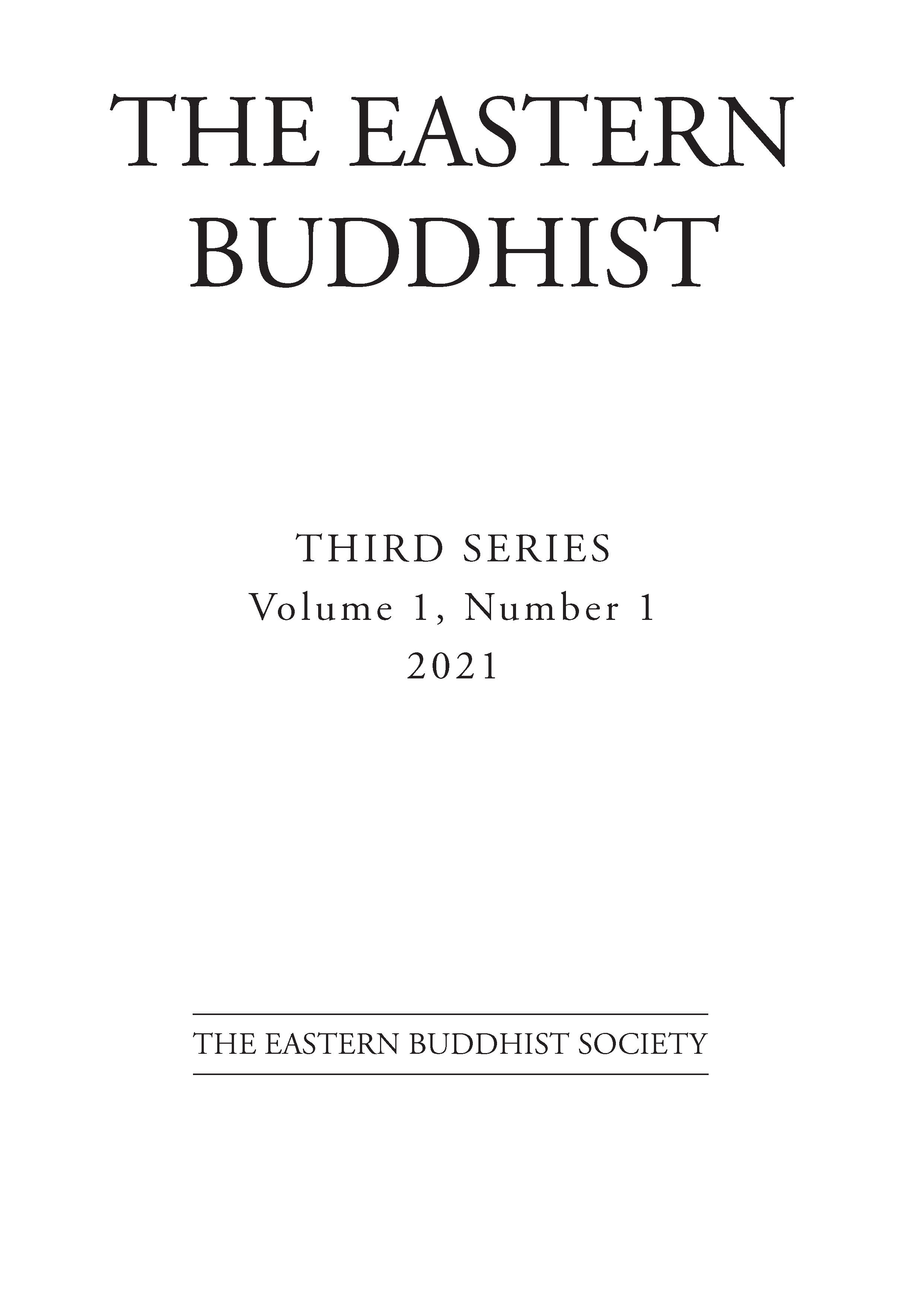 The Eastern Buddhist-Third Series Volume 1-1 2021-front.jpg