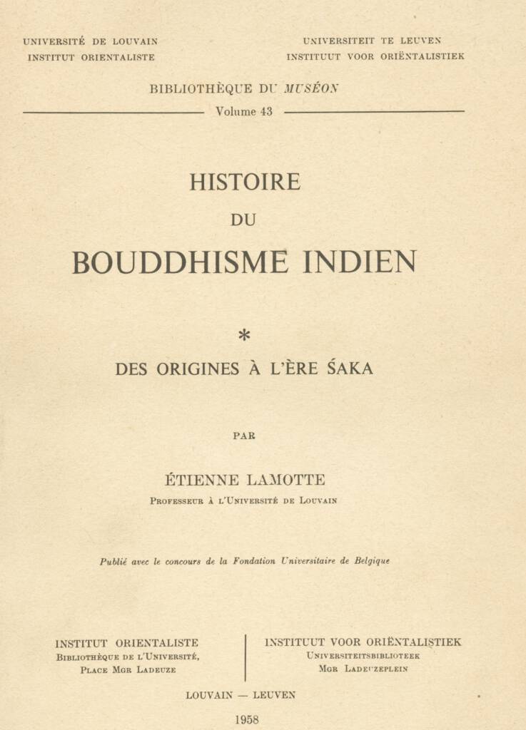 Histoire du Bouddhisme Indien (Lamotte 1958)-front.jpg