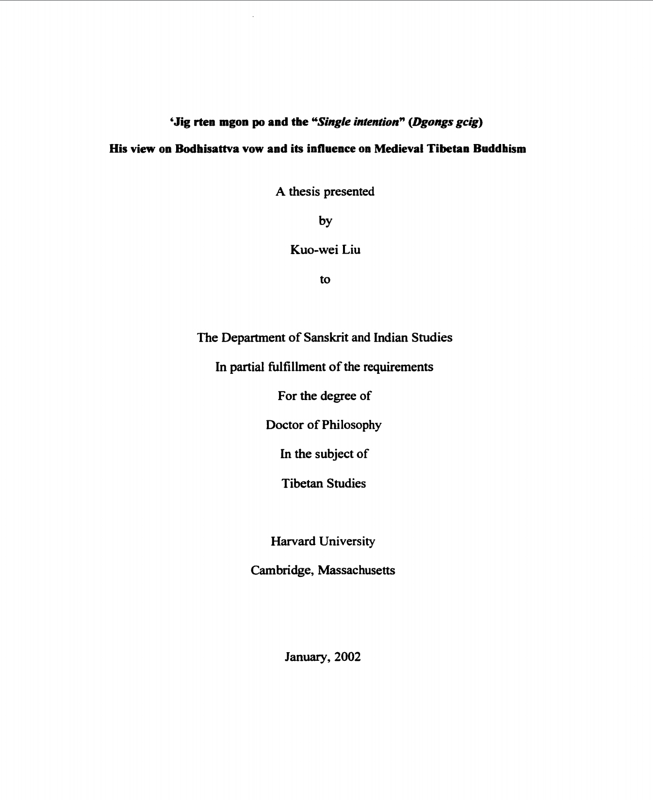 'Jig rten mgon po and the "Single Intention (Dgongs gcig)-front.jpg