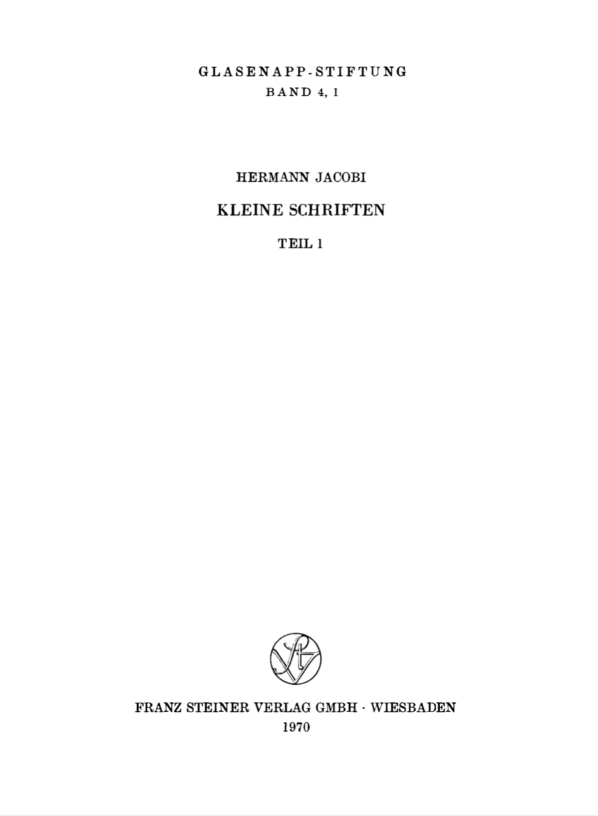 Kleine Schriften Vol. 1-front.jpg