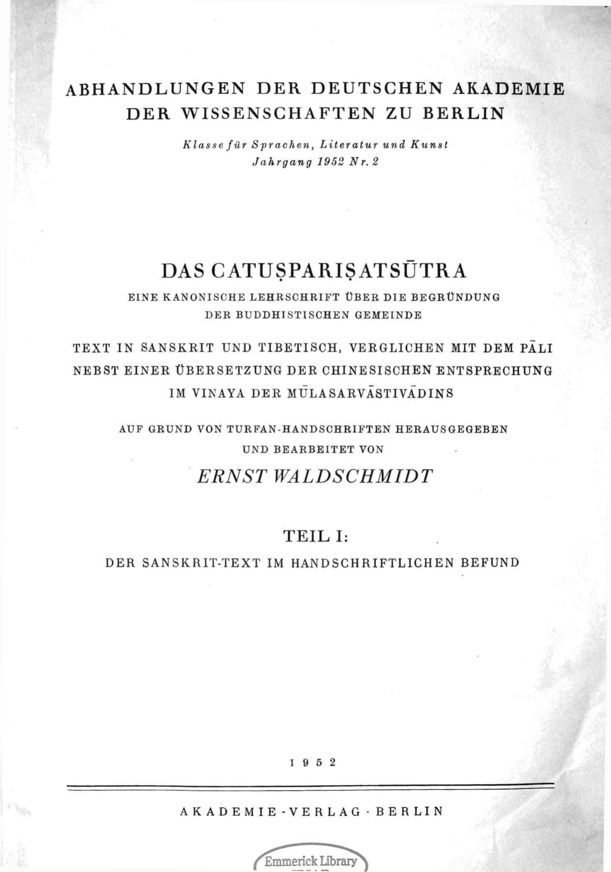 Das Catusparisatsutra Vol. 1-front.jpg