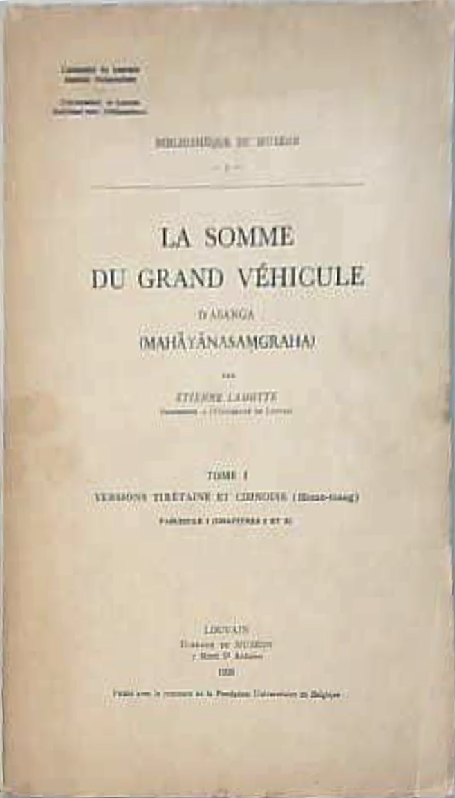 La Somme du Grand Vehicule d'Asaṅga Vol 1-front.jpg