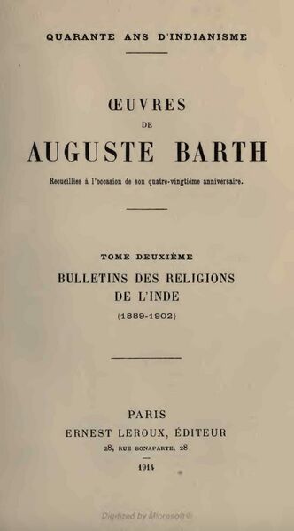File:Œuvres de Auguste Barth Vol 2-front.jpg
