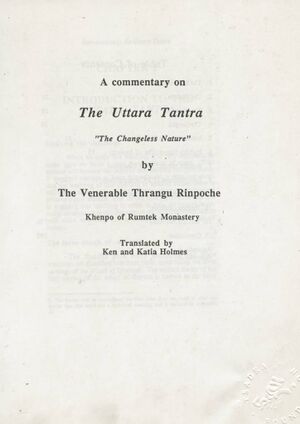A Commentary on The Uttara Tantra The Changeless Nature-front.jpg