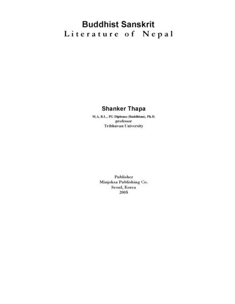 File:Buddhist Sanskrit Literature of Nepāl-front.jpg