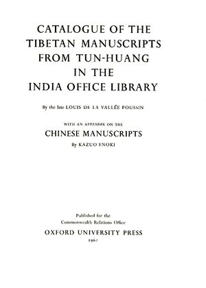 Catalogue of the Tibetan Manuscripts from Tun-huang in the India Office Library-front.jpg