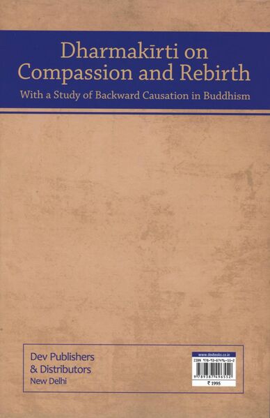 File:Dharmakīrti on Compassion and Rebirth (2021, Dev Publishers)-back.jpg
