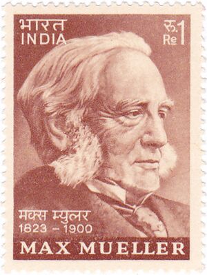 Friedrich Max Müller 1974 stamp of India.jpg