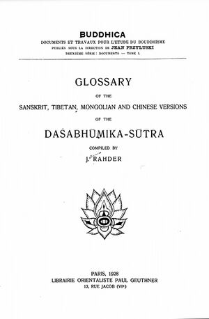 Glossary of the Sanskrit, Tibetan, Mongolian and Chinese Versions of the Daśabhūmika-Sūtra-front.jpg