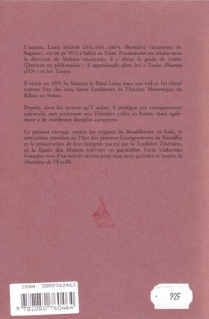 Histoire et Doctrines de la Tradition Sakyapa-back.jpg
