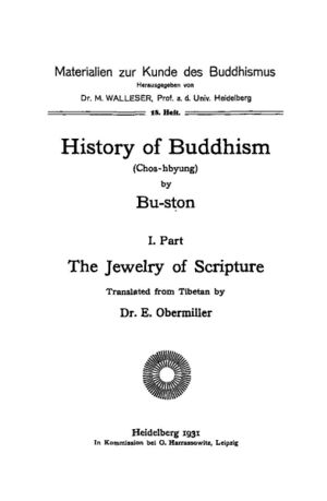 History of Buddhism (Chos-hbyung) Part 1 The Jewelry of Scripture-front.jpg