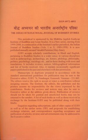 Indian International Journal of Buddhist Studies No. 21 (2020)-back.jpg