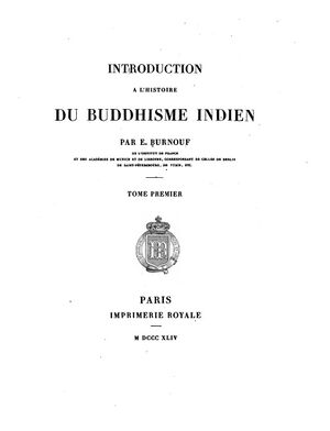Introduction a lhistoire du buddhisme indien Vol 1-front.jpg