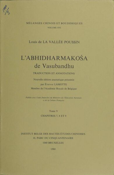 File:L'Abhidharmakosa de Vasubandhu Tome V-front.jpg