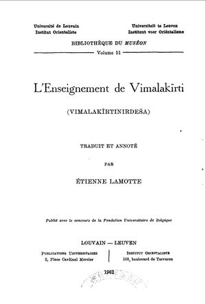 LEnseignement de Vimalakirti Vimalakirtinirdesa 1962-front.jpg