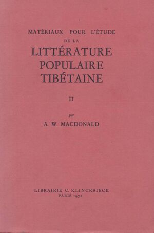 Materiaux pur l'Etude de la Litterature Populaire Tibetaine II-front.jpg