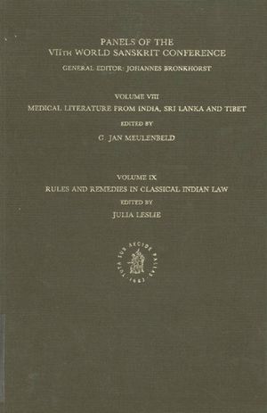 Medical Literature from India, Sri Lanka and Tibet and Rules and Remedies in Classical Indian Law-front.jpg