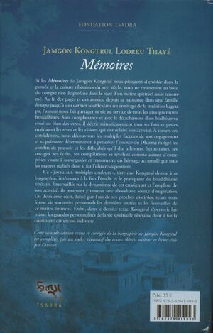 Memoires Le Vie et L'oeuvre de Jamgon Kongtrul-back.jpg