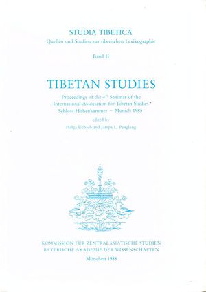 Proceedings of the 4th Seminar of the International Association for Tibetan Studies Munich 1985-front.jpg