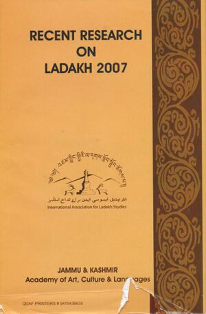 Recent Research on Ladakh (2007)-back.jpg