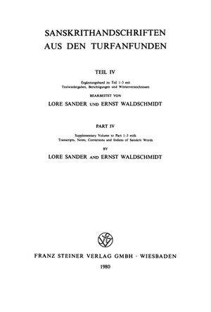 Sanskrithandschriften aus den Turfanfunden Vol 4 1980-front.jpg