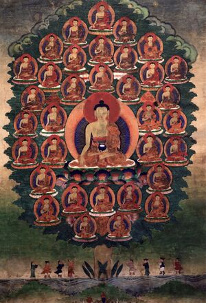 Shakyamuni Buddha with the 35 Buddhas of Confession HAR.jpg