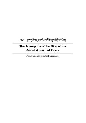 The Absorption of the Miraculous Ascertainment of Peace Praśāntaviniścayaprātihāryasamādhi-front.jpg