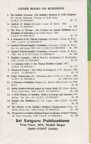 The History of Buddhism in India and Tibet (Sri Satguru Publications)-back.jpg
