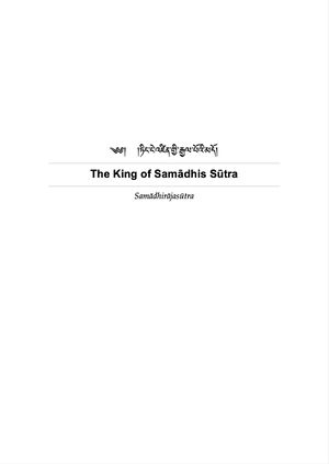 The King of Samādhis Sūtra Samādhirājasūtra Roberts-front.jpg