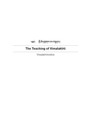 The Teaching of Vimalakīrti Vimalakīrtinirdeśa-front.jpg