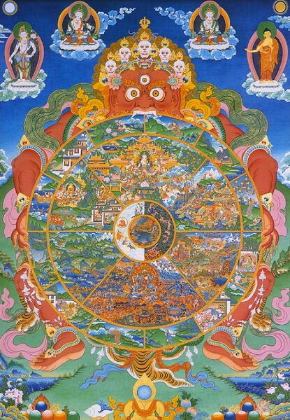 File:Tibetan Wheel of Life Bhavacakra cropped.jpg